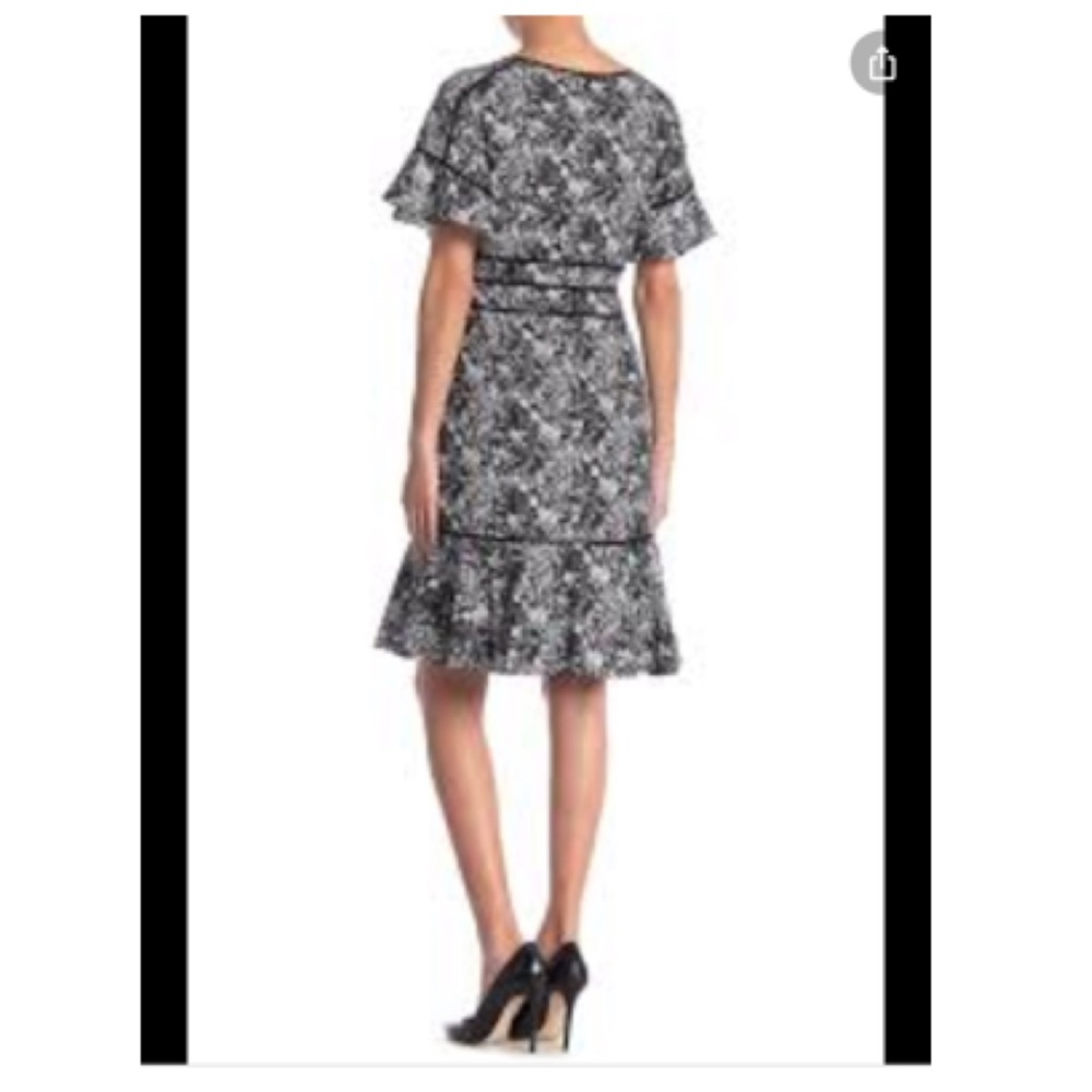NWT Focus by Shani Ruffle Sleeve Flounce Dress 2 - Picture 2 of 9